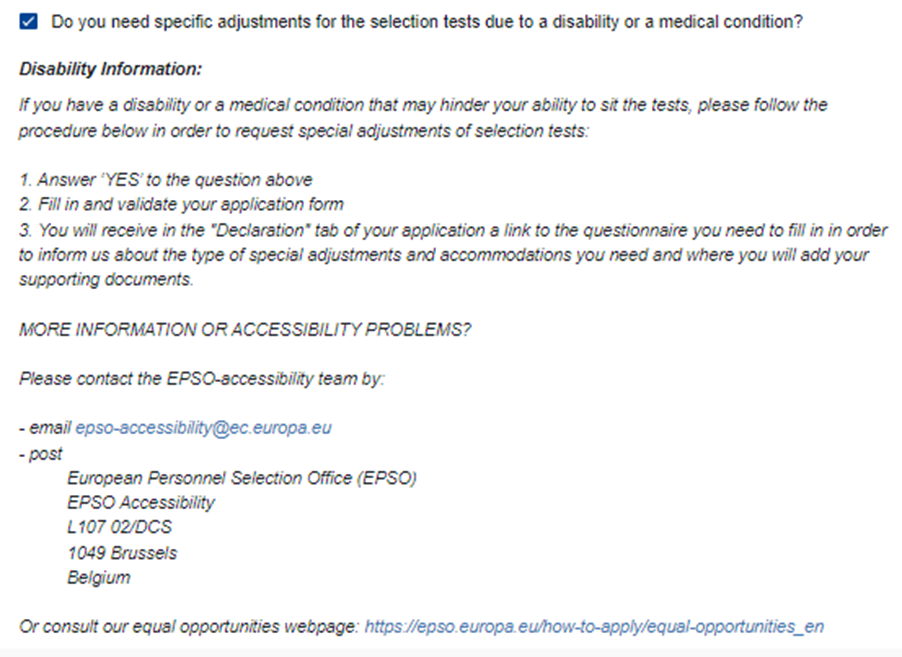 special adjustments